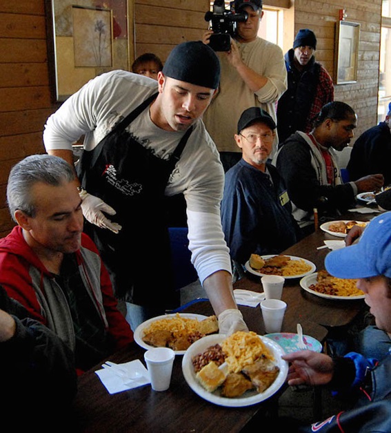 Frank White, Dayton Moore, David DeJesus, Kevin Uhlich and Royals staff serve Thanksgiving lunch at City Union Mission KANSAS CITY, MO (Nov. 18, 2008) - The Kansas City Royals will reach out to area families in need this holiday season by volunteering at the City Union Mission on Friday, Nov. 21. Royals Hall of Fame second baseman Frank White and outfielder David DeJesus will join Senior Vice President-Baseball Operations/General Manager Dayton Moore and Senior Vice President-Business Operations Kevin Uhlich as well as other Royals associates in serving a Thanksgiving feast to guests at City Union Mission's two area facilities. White and Moore will help serve 100 guests at the Family Center, located at 1310 Wabash in Kansas City, Mo., beginning at noon. DeJesus and Uhlich will follow by serving meals to 250 guests from the Men's Center beginning at 12:30 p.m. Due to ongoing renovations at City Union Mission, this meal will be served across the street in the Christian Life Program facility, located at 1111 E. 10th St. Since 1924, the City Union Mission has provided warm beds, nutritious food and a safe place for thousands of poverty stricken and homeless men, women and children in the Kansas City area. The Christian ministry receives no government support, but rather relies solely on support from individuals, churches, foundations, organizations and businesses. Through their two locations, which are both open 24 hours a day, 365 days a year, City Union Mission offers half of the emergency shelter beds in downtown Kansas City. This is the third year the Royals have partnered with City Union Mission to serve a Thanksgiving meal.